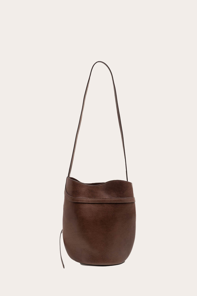 BELTED BUCKET BAG DARK BROWN - 2
