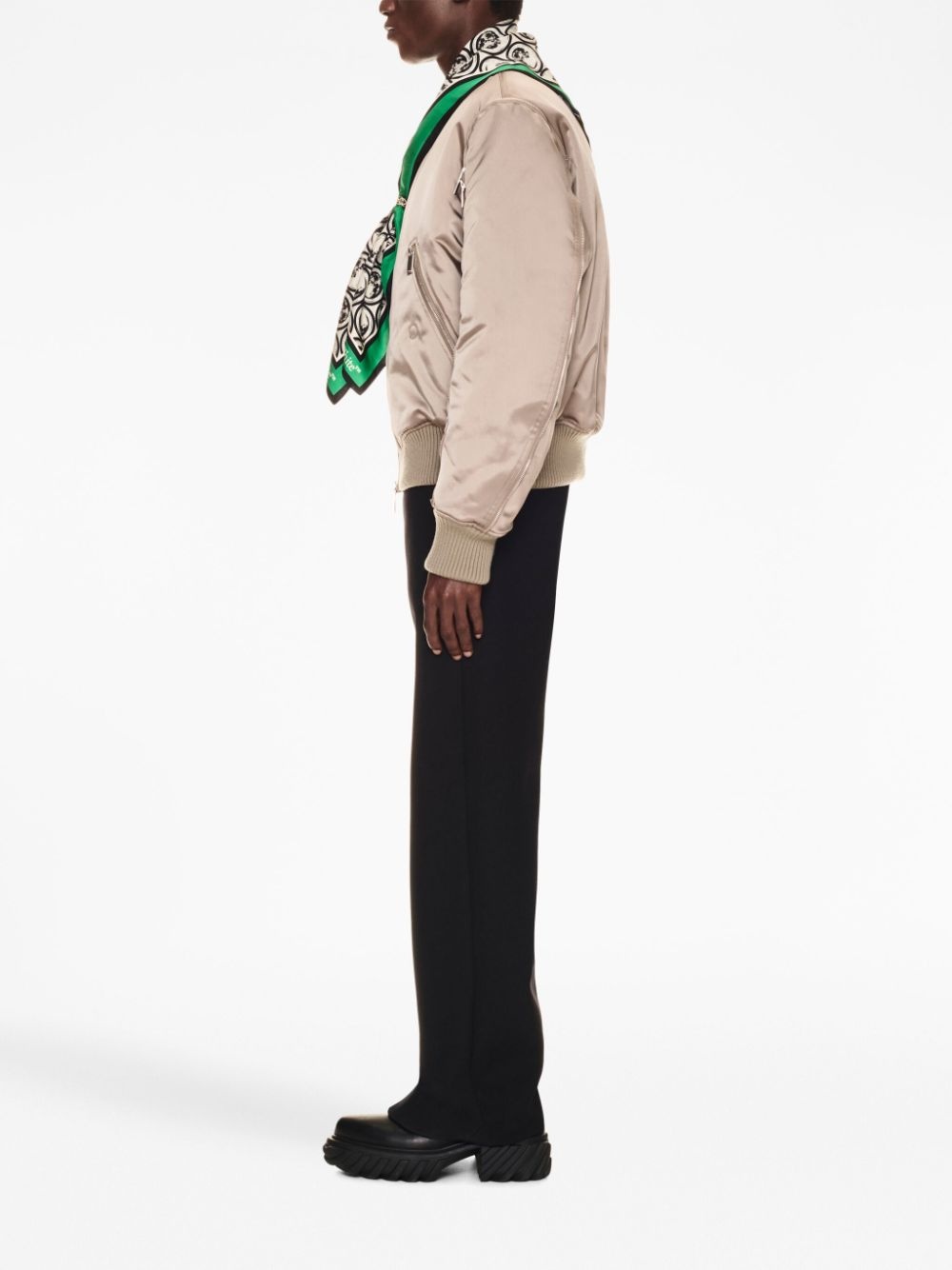zip-detail bomber jacket - 3