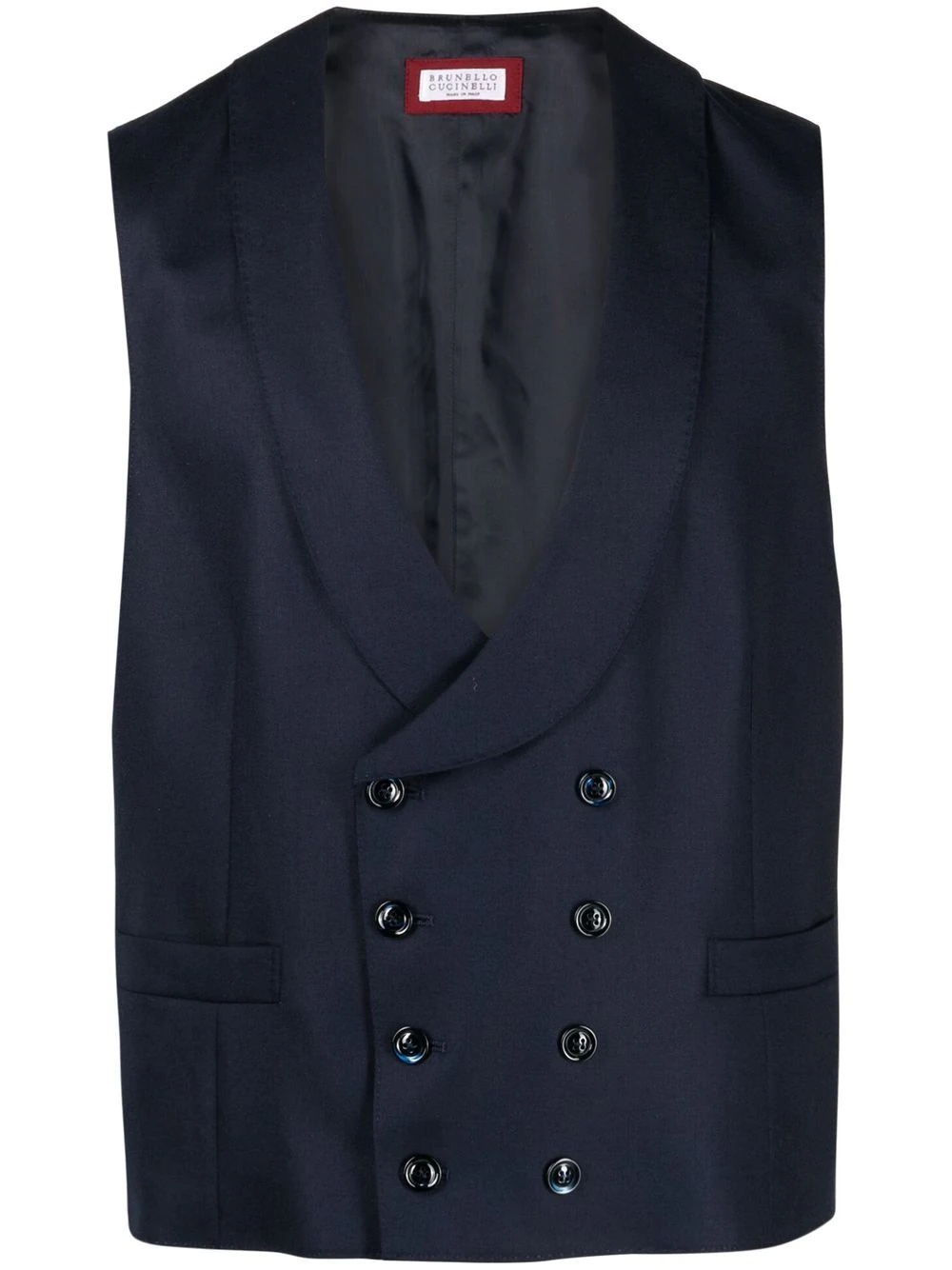 double-breasted cashmere vest - 1