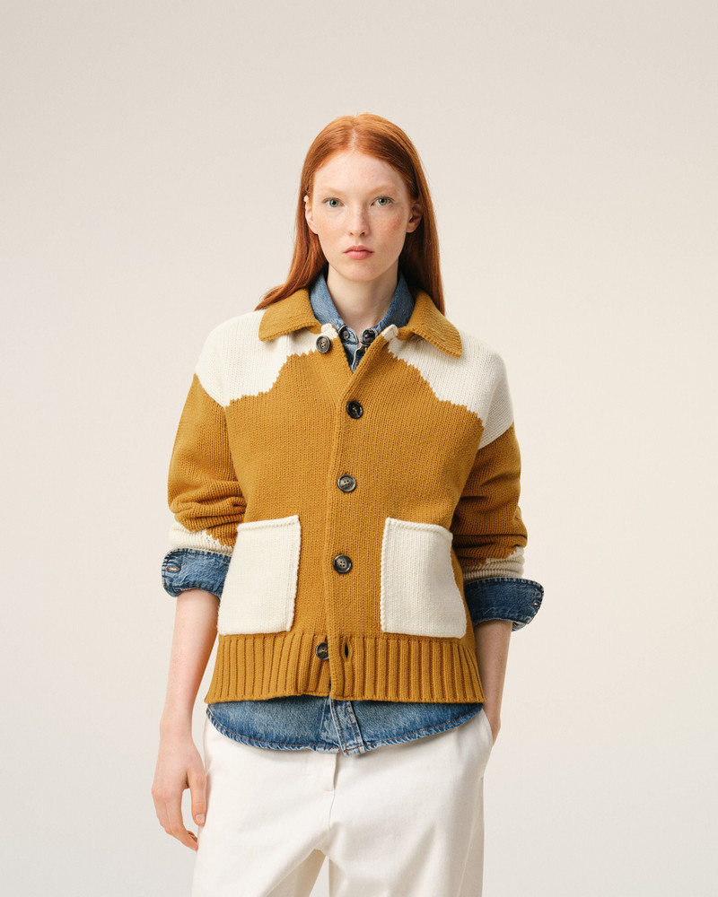 YELLOW WOOL AMI DE COEUR CARDIGAN 3