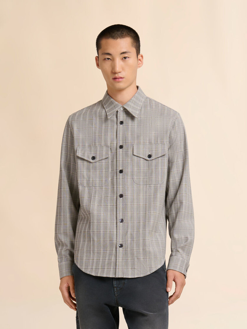 Marni BROWN WOOL SHIRT WITH TARTAN CHECK outlook