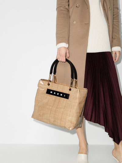 Marni medium logo-patch tote bag outlook