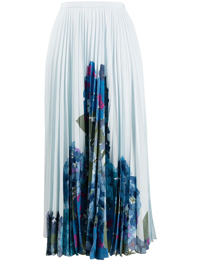 floral print pleated midi skirt 1