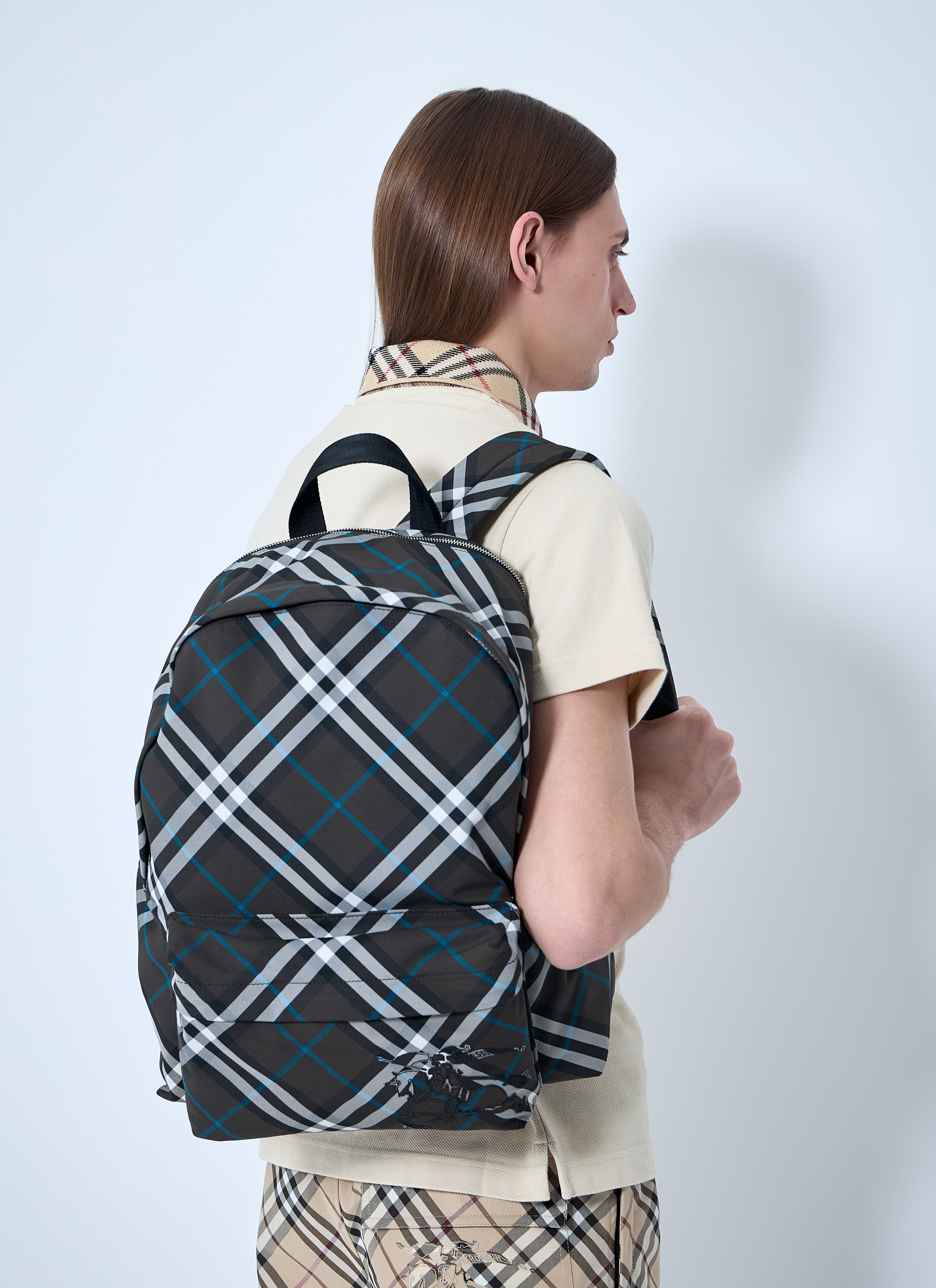 Burberry Men Check Backpack - 7