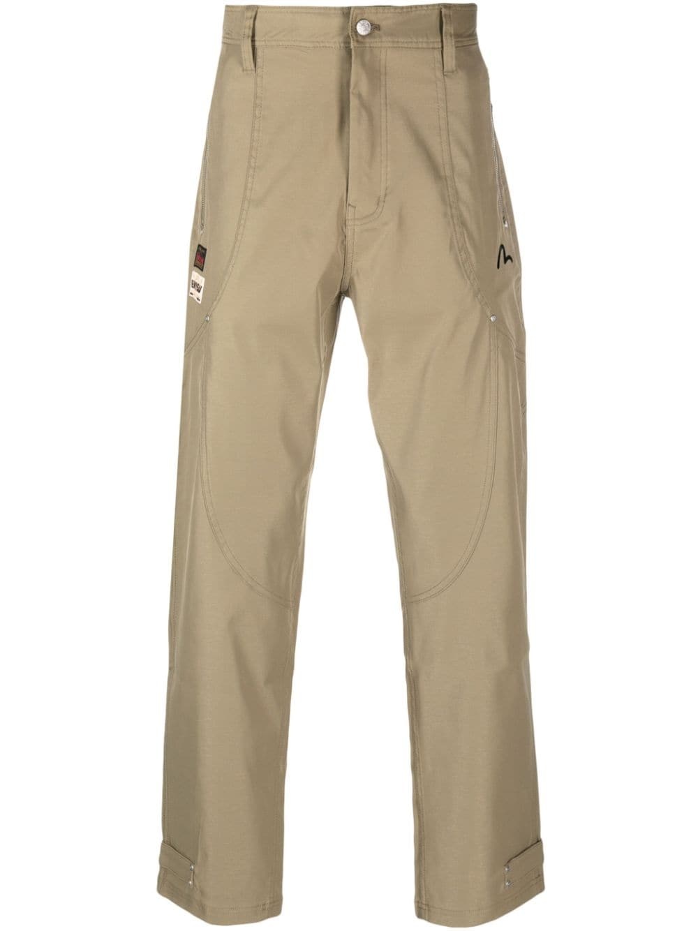 patch straight-leg trousers - 1