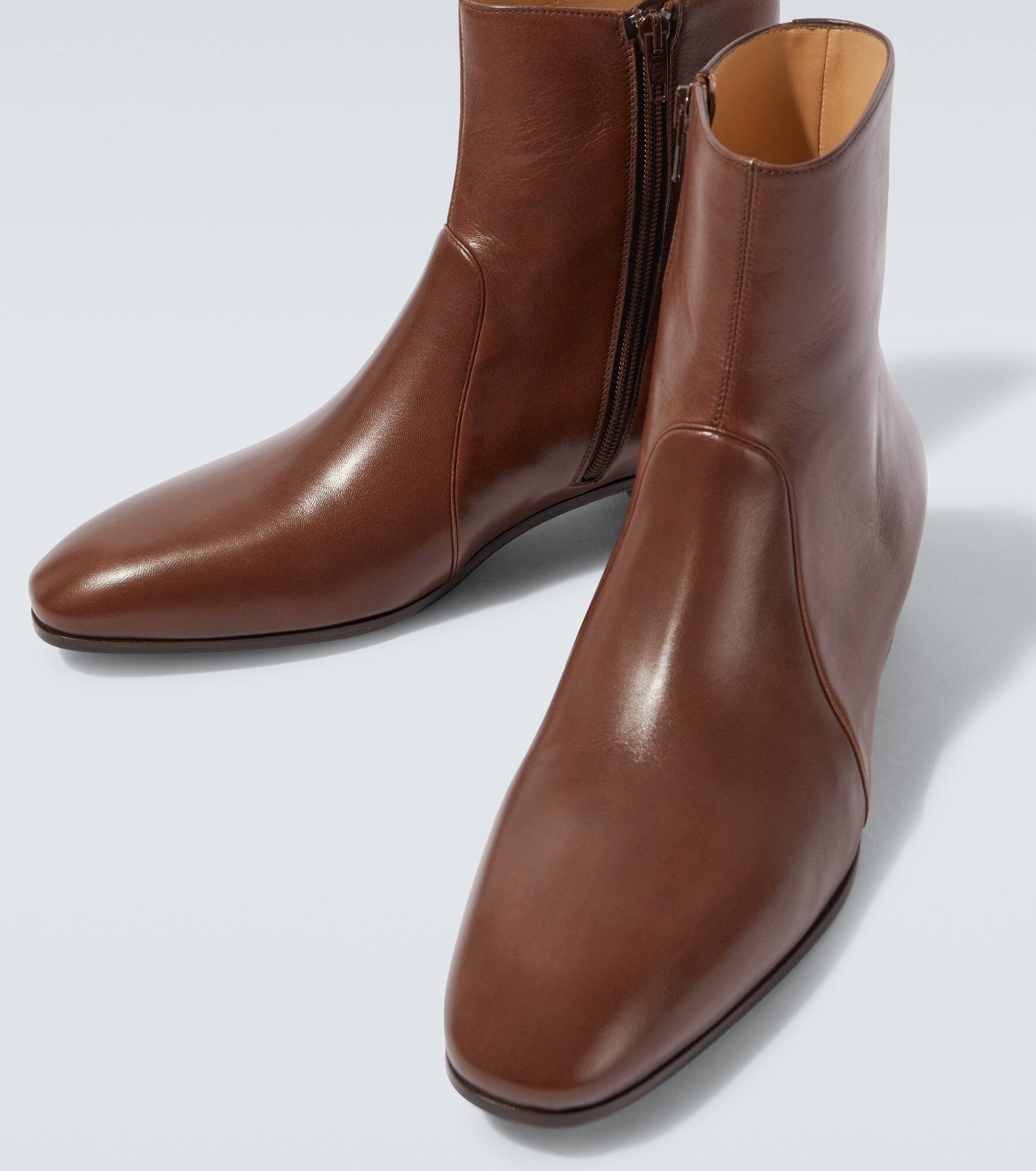 VLogo leather ankle boots - 3