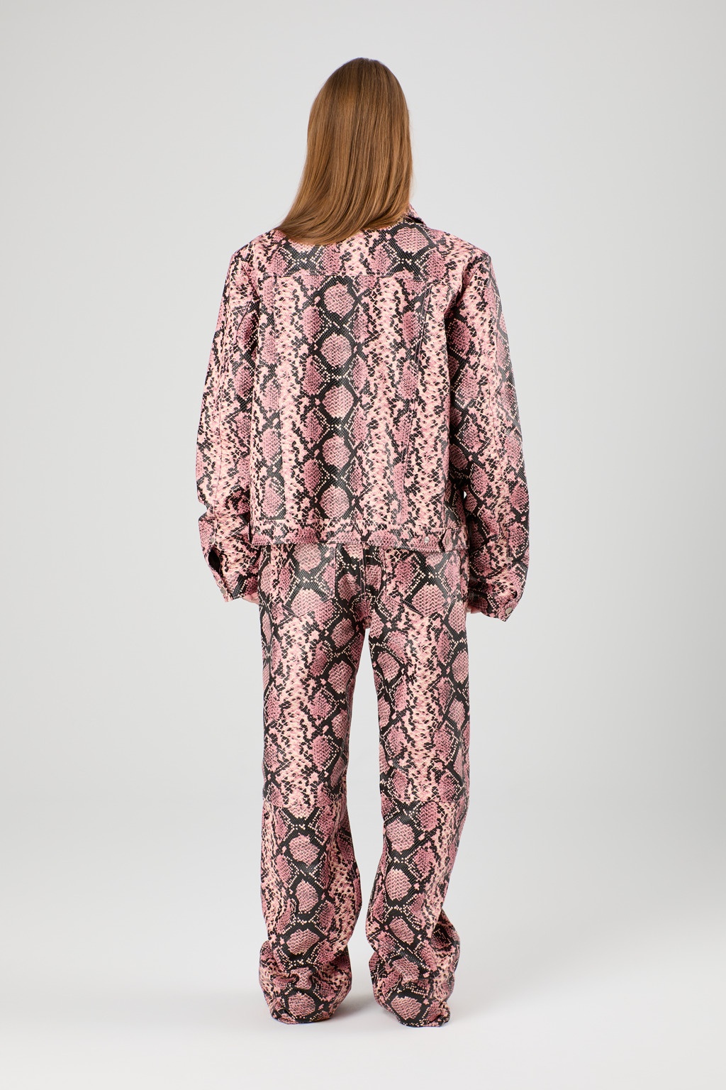Pink Snake Leather Jacket - 5