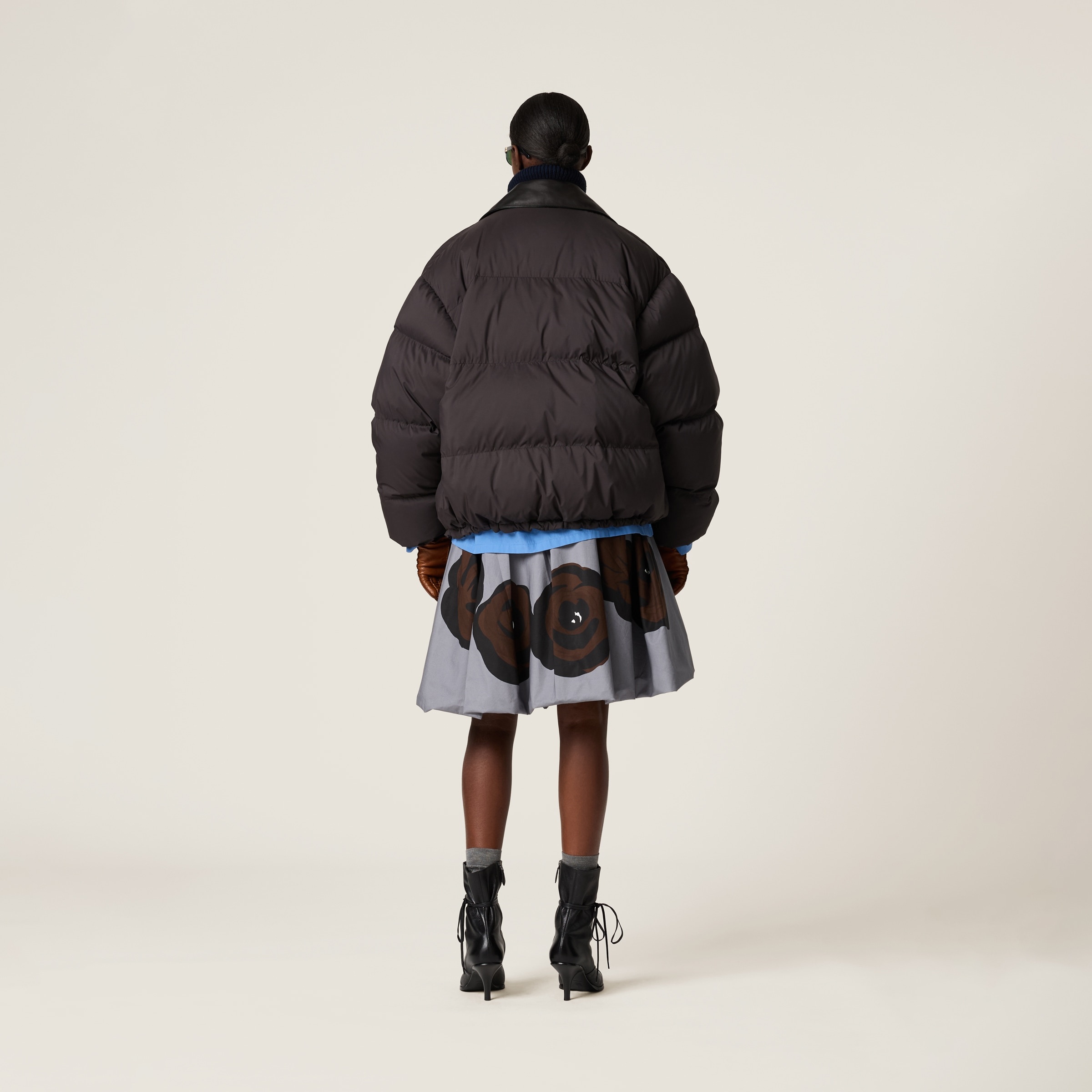 Miu Miu Technical pongé cropped down jacket | REVERSIBLE