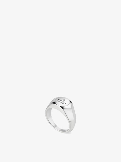 GUCCI Trademark logo-embossed sterling-silver ring outlook