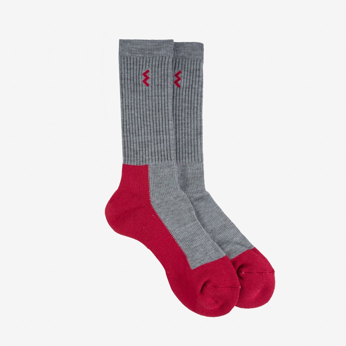 IHG-030L-GRYRED Iron Heart Women's Work Boot Socks - Grey/Red - 1