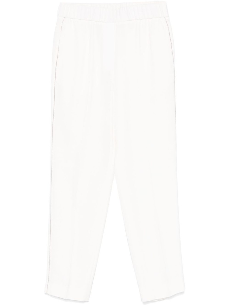 beaded trim-detail trousers 1