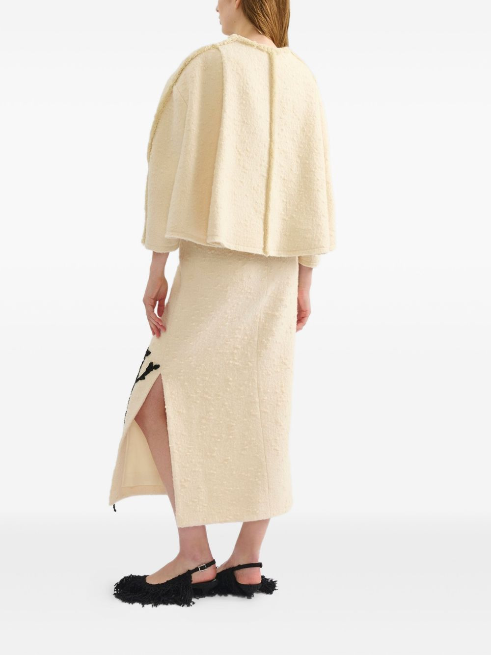 embroidered side-split skirt - 3