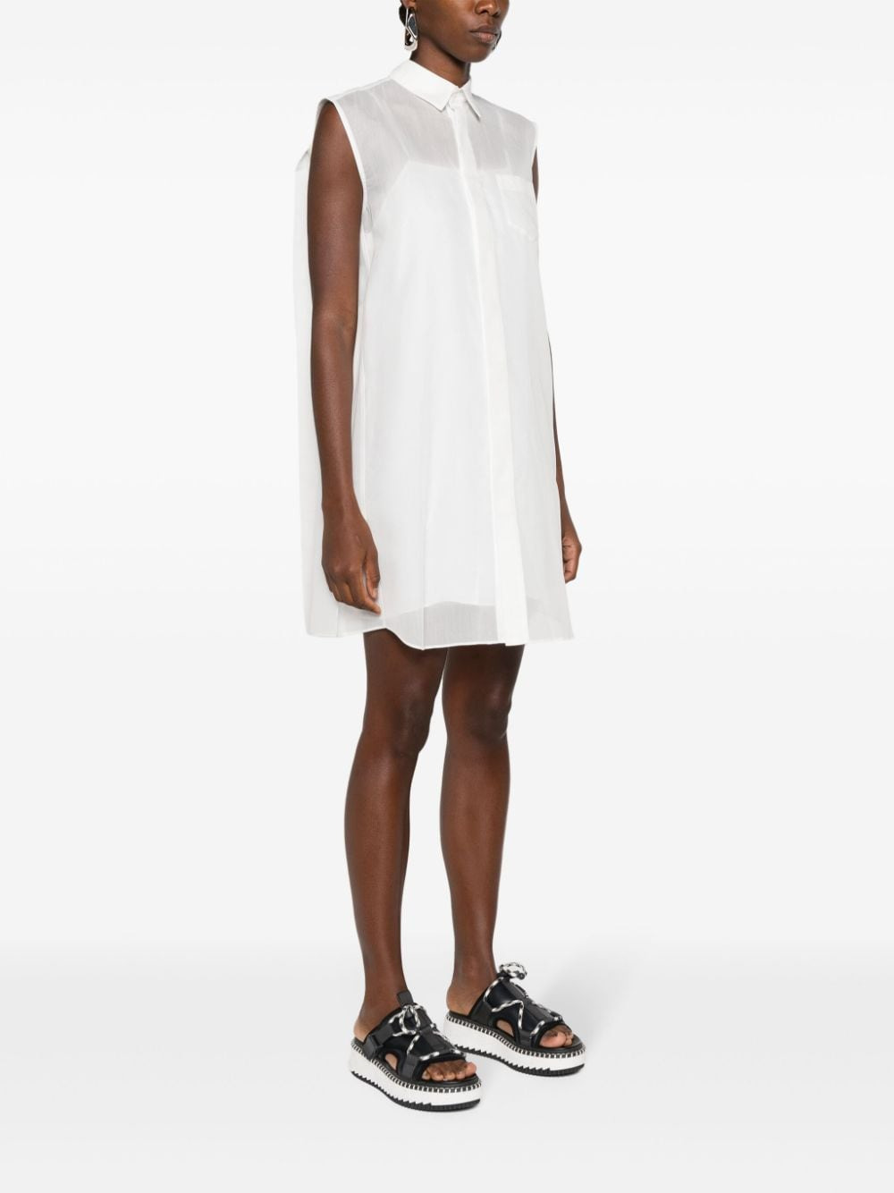 Sacai Women Cotton Blend Chemisier Dress - 5