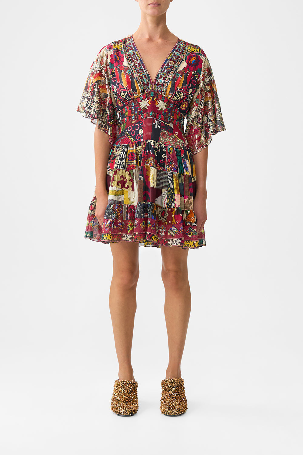 TIERED SKIRT MINI DRESS - 2