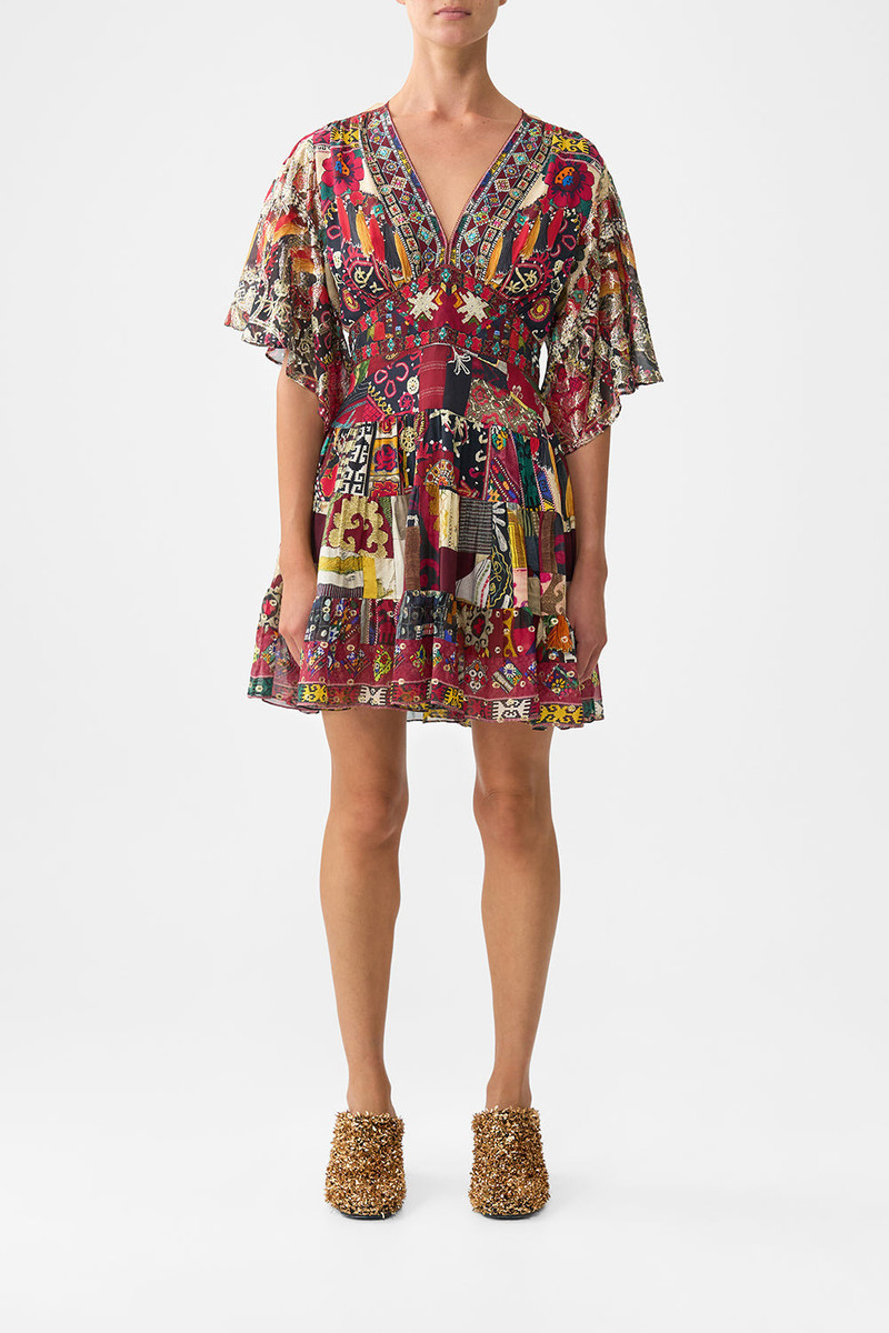 CAMILLA TIERED SKIRT MINI DRESS outlook