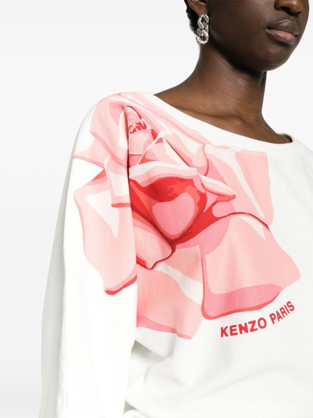 rose-print cotton sweatshirt - 5