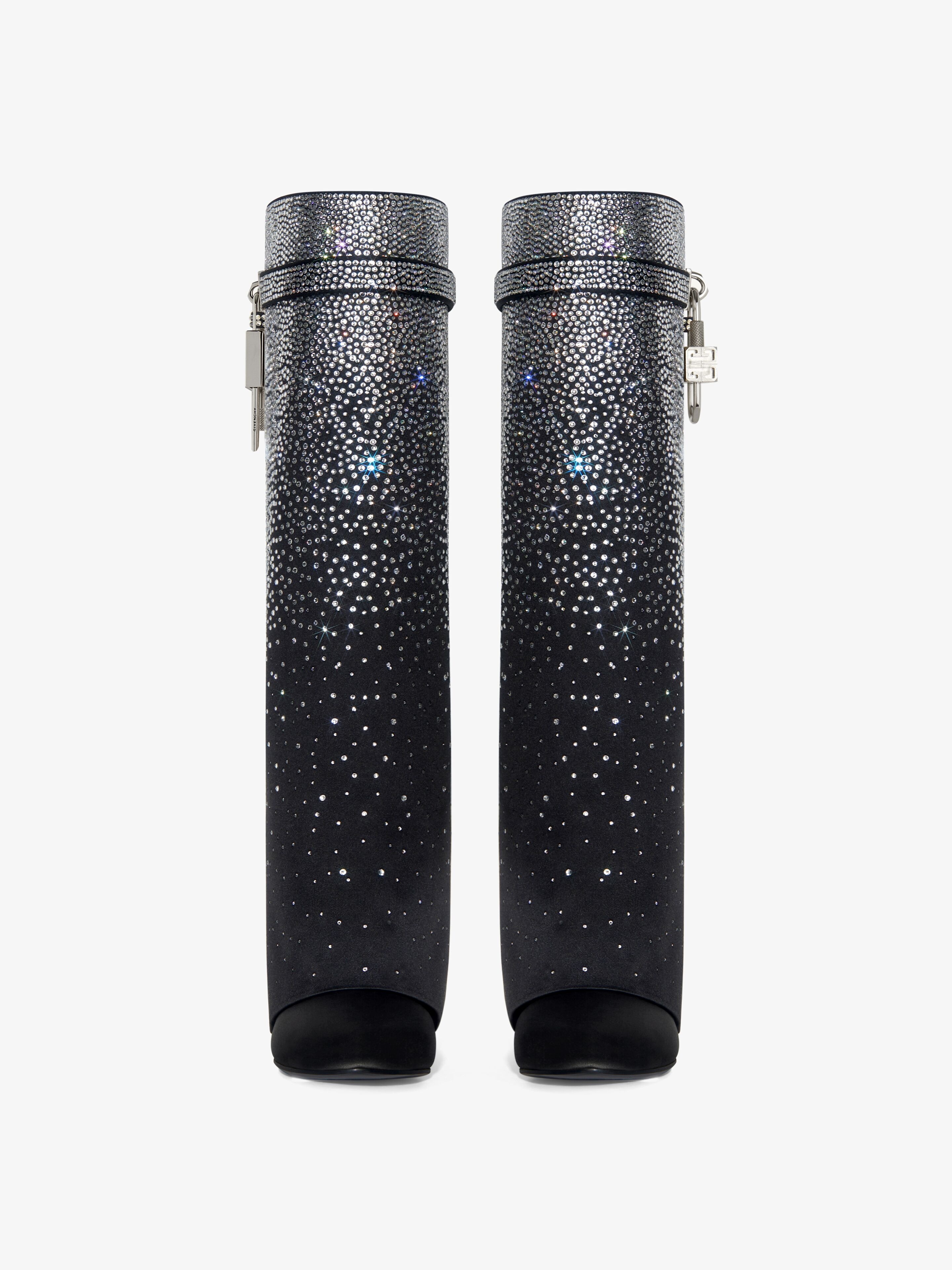 SHARK LOCK BOOTS IN SATIN WITH STRASS - 3
