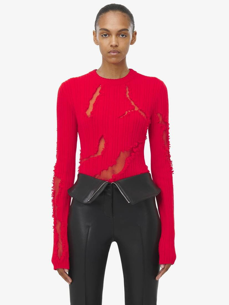 Alexander McQueen Distressed Ribbed Jumper outlook