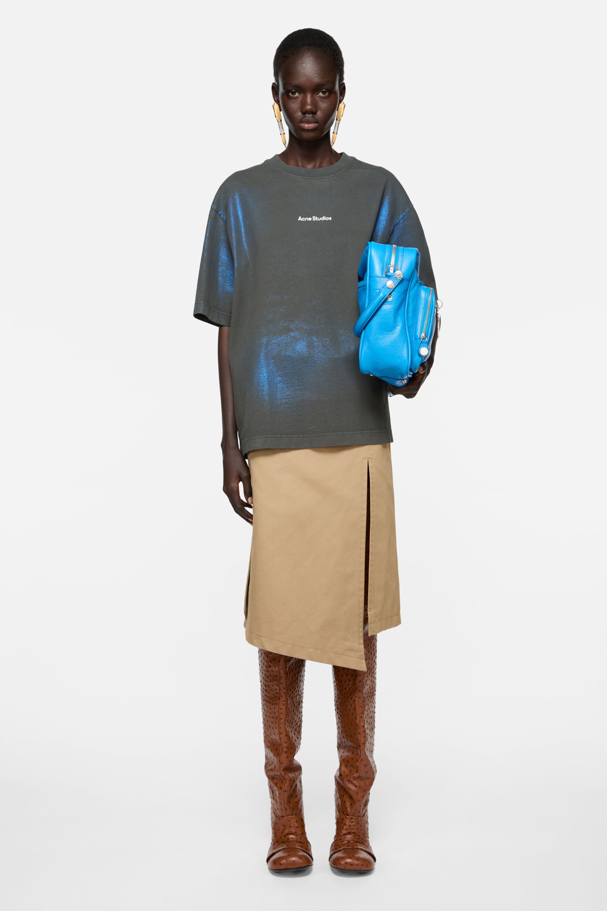 Logo t-shirt - Blue/khaki - 2