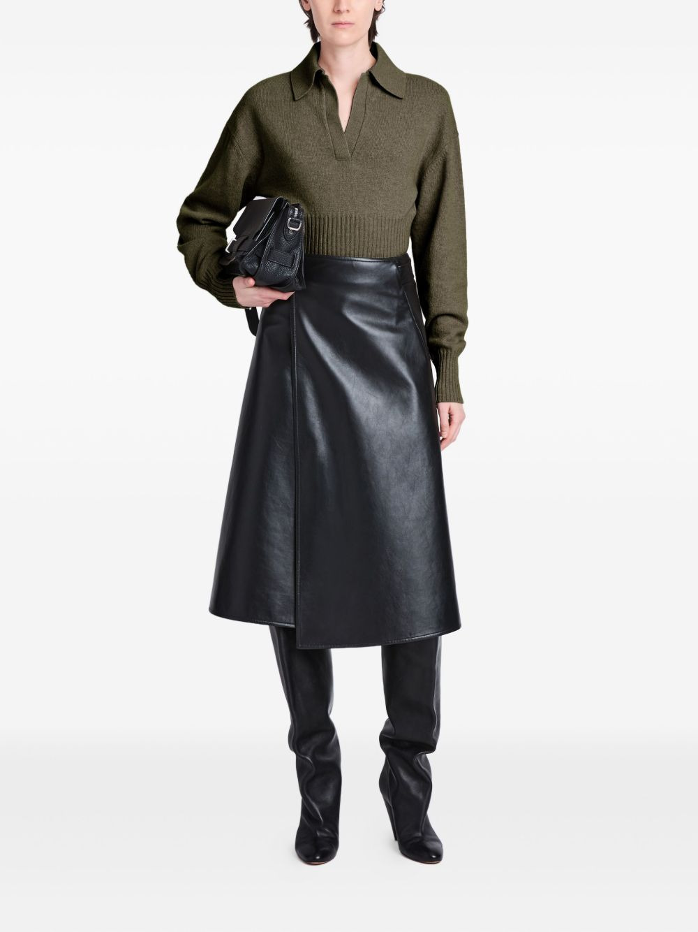 polo-neck ribbed sweater - 2