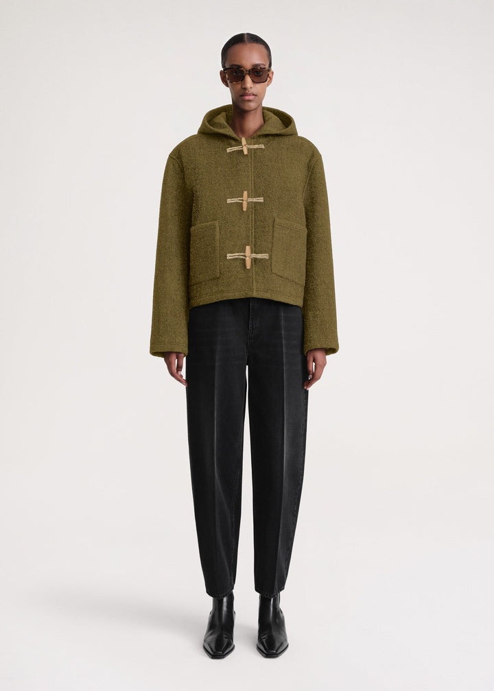 Felted duffle jacket olive - 2