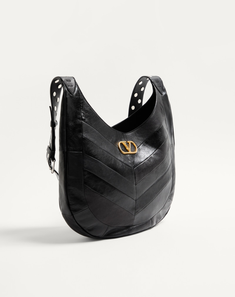 VALENTINO GARAVANI HOBOHO NAPPA LEATHER HOBO BAG WITH CHEVRON PATTERN 3