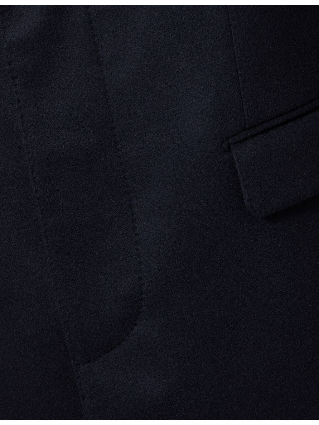 Notched-Lapel Long-Sleeve Wool Cashmere Blend Overcoat - 6