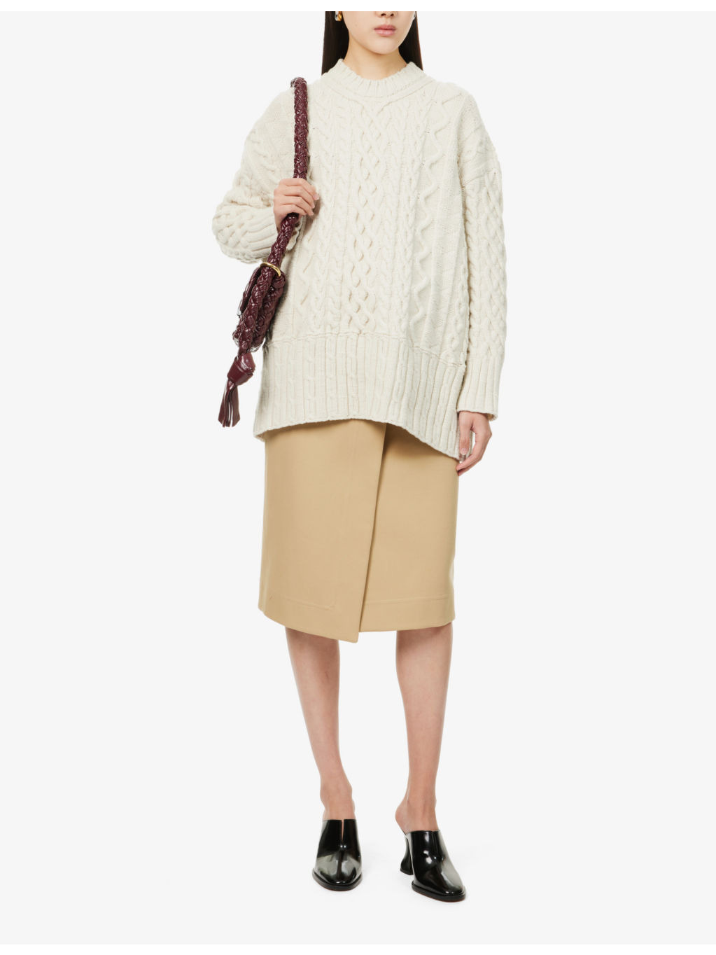 Aran cable-knit wool-blend jumper - 2