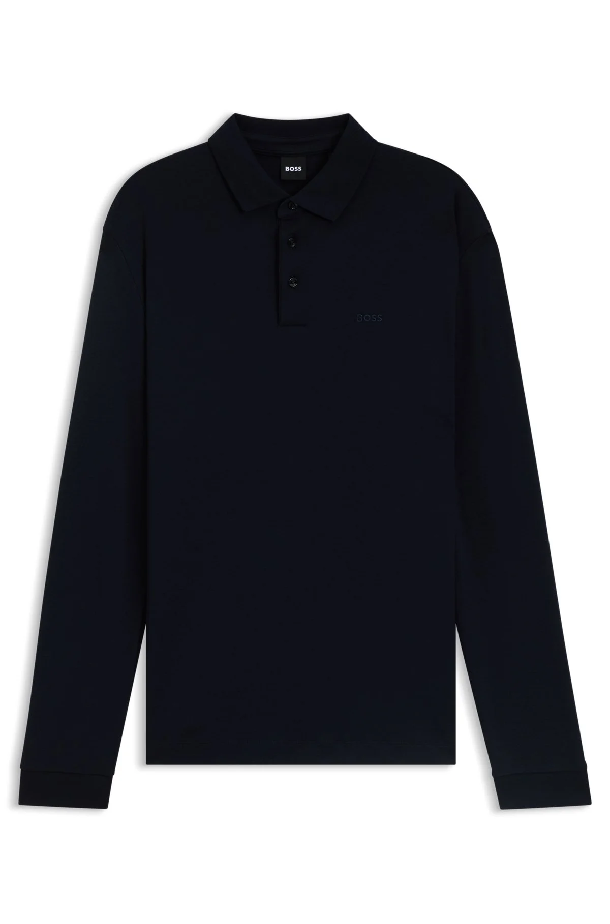 LONG-SLEEVED POLO SHIRT IN INTERLOCK COTTON WITH LOGO - 1