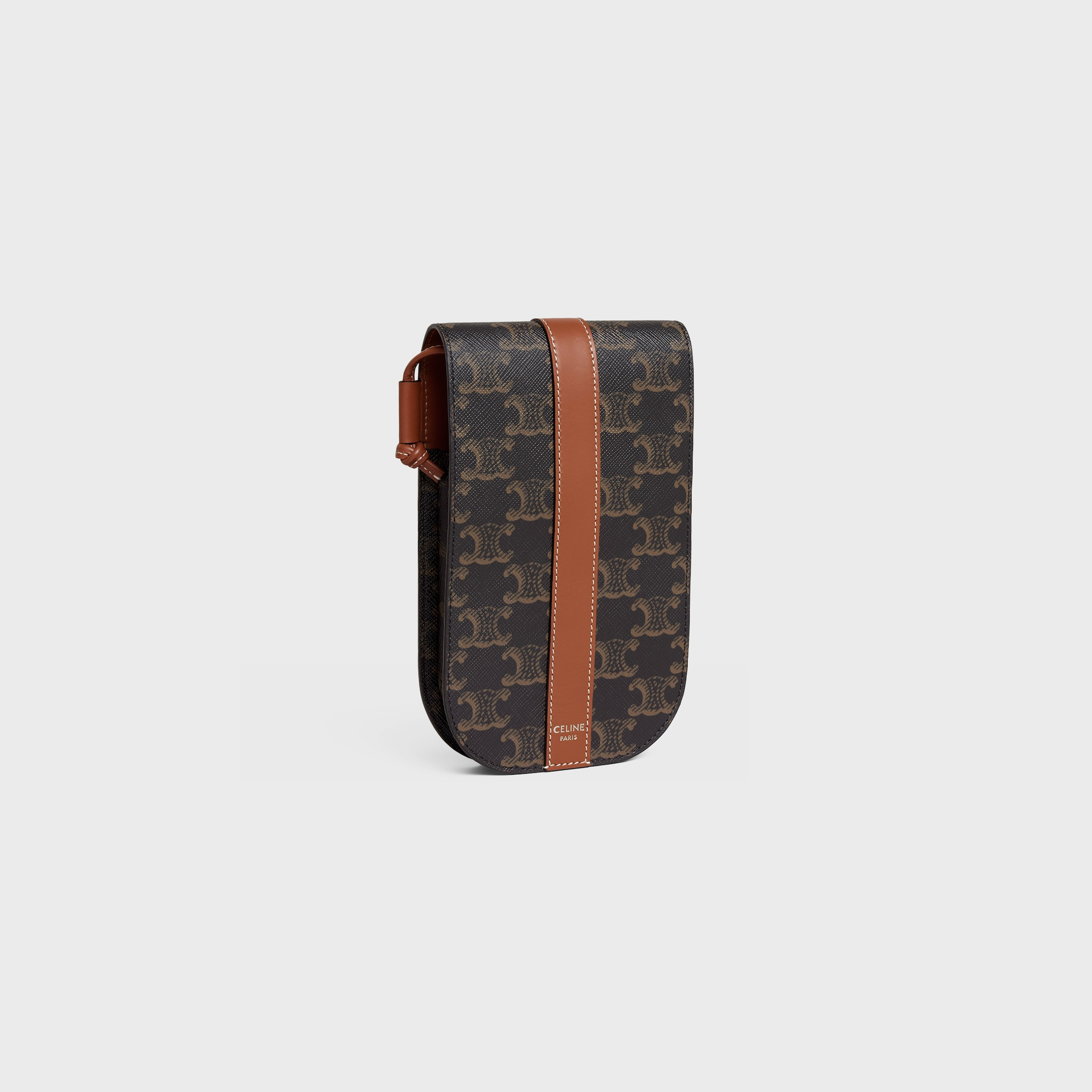 Phone Pouch in Triomphe Canvas and Calfskin - 2