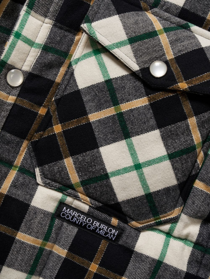 Marcelo Burlon County Of Milan LOGO PATCH PLAID SHIRT outlook