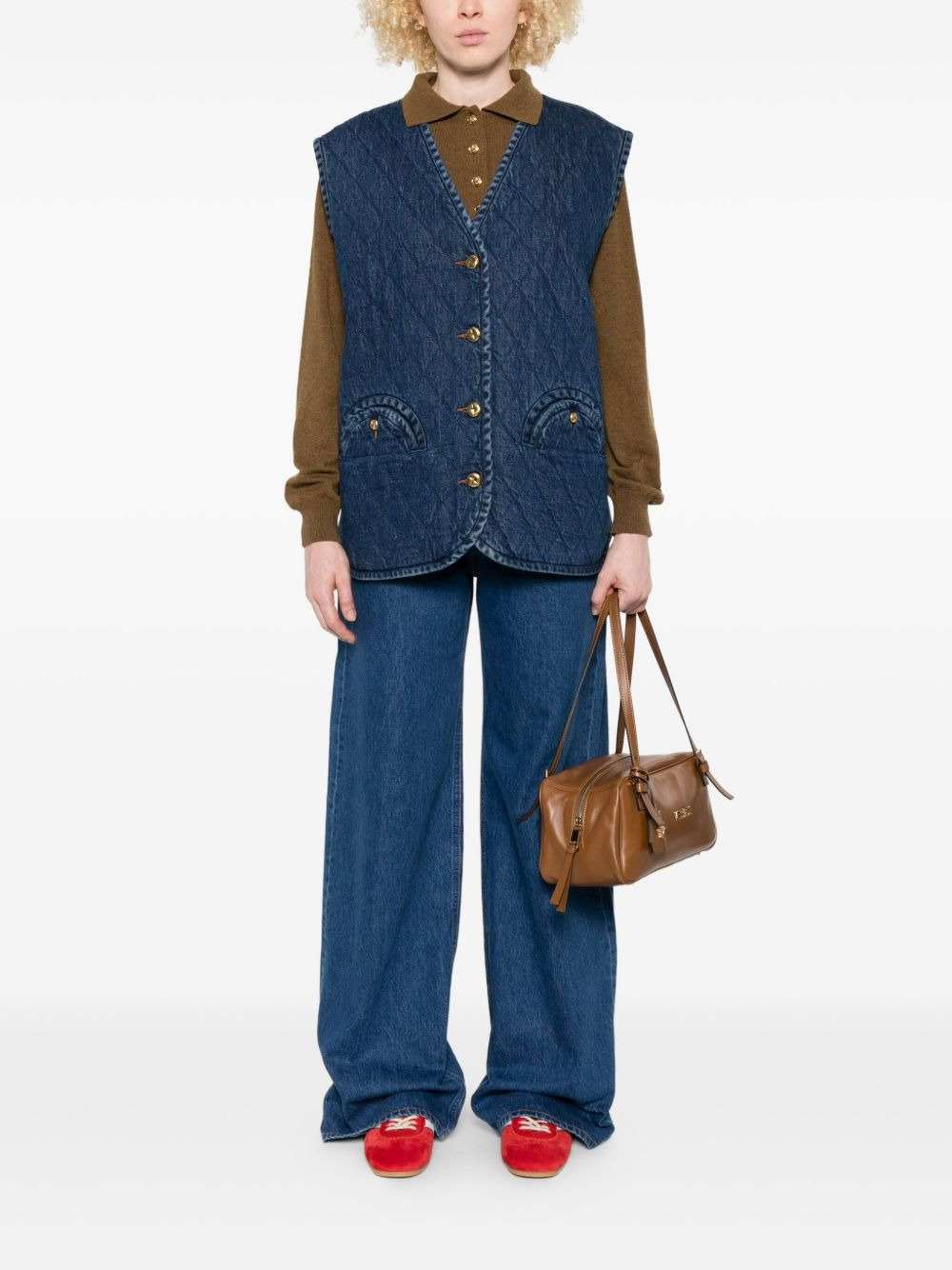 quilted welt-pocket gilet - 2
