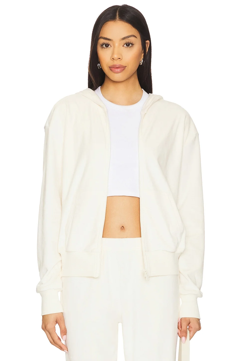 Rhys Velour Zip Up Hoodie - 1