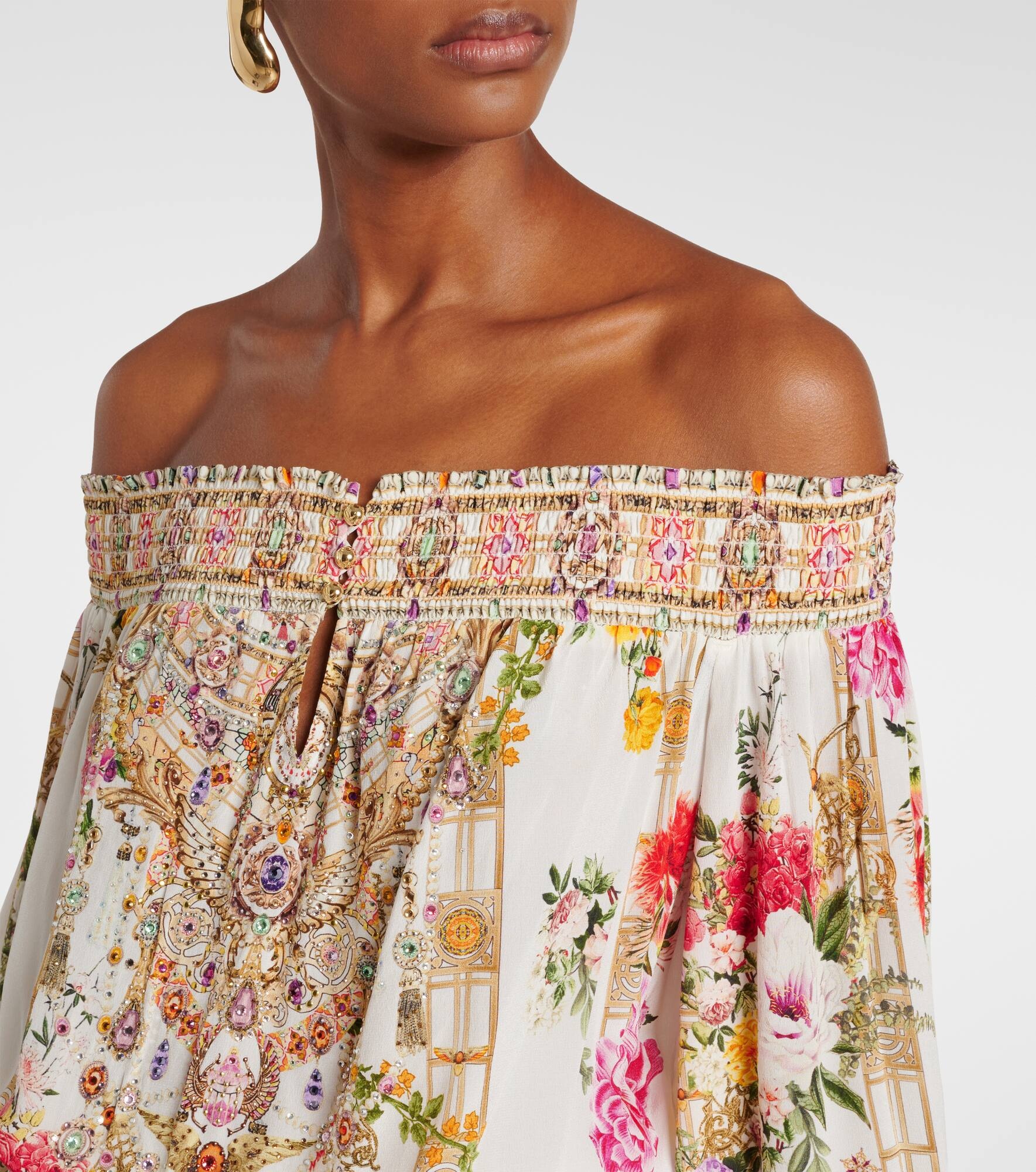 Floral silk minidress - 4