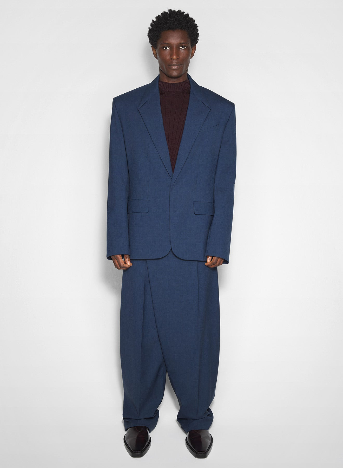 blue straight tailored jacket - 2