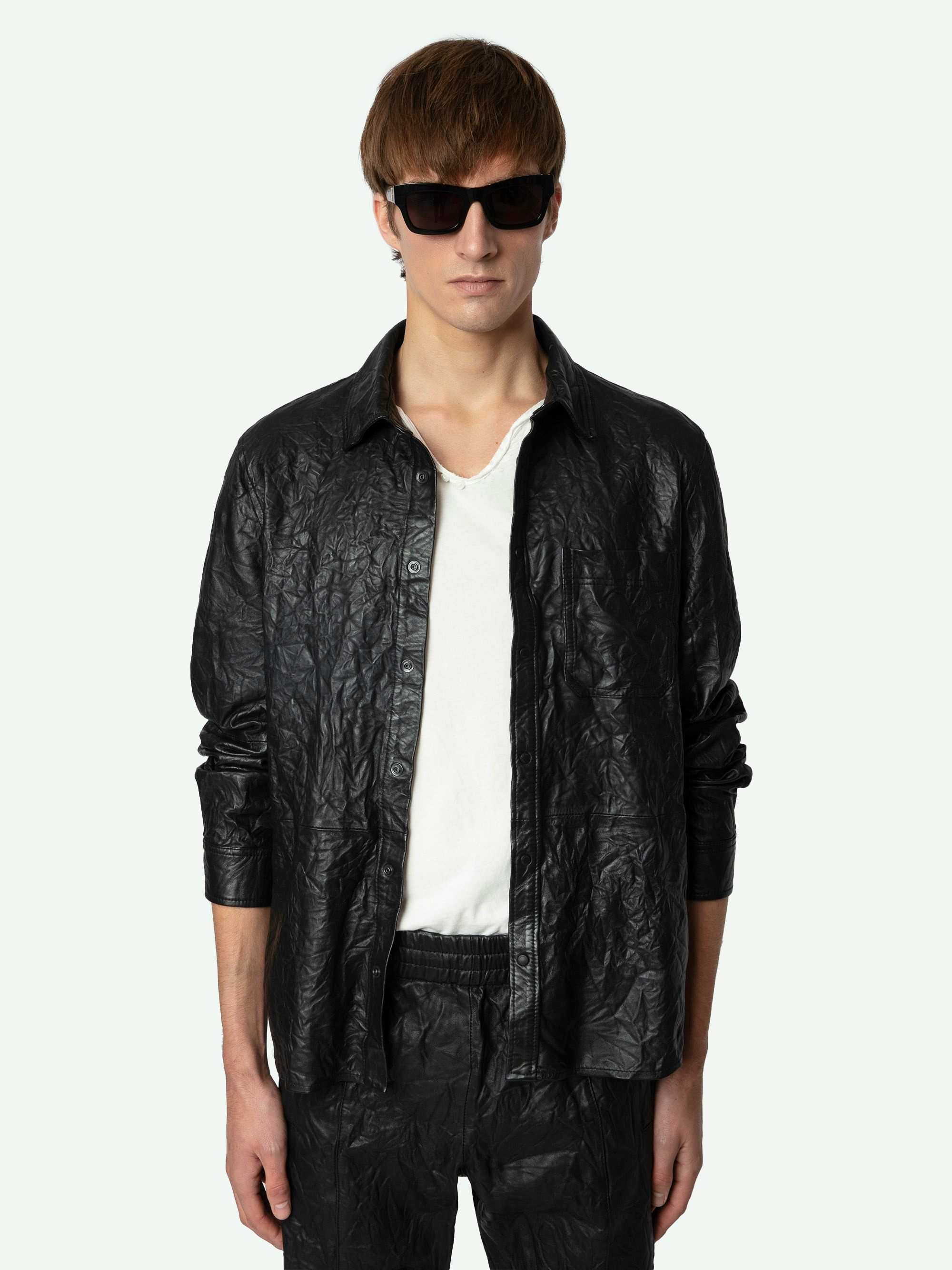 Serge Leather Shirt - 4