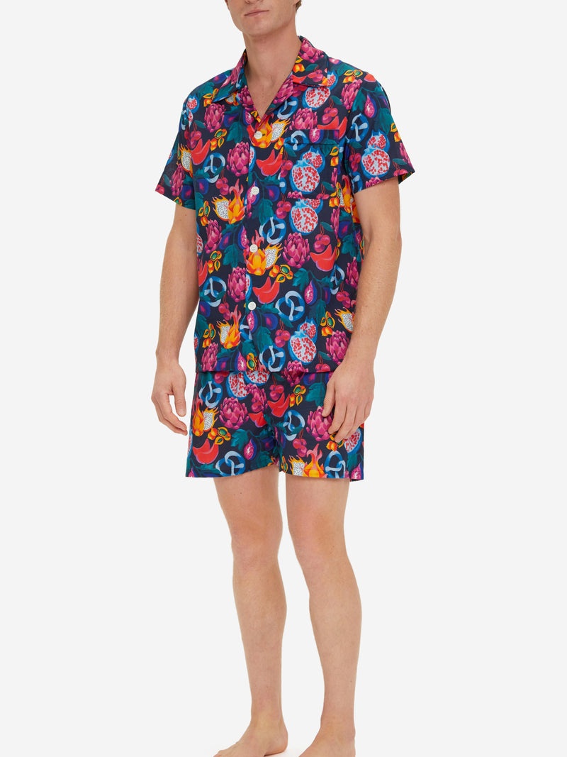 Men's Short Pyjamas Ledbury 50 Cotton Batiste Navy - 5