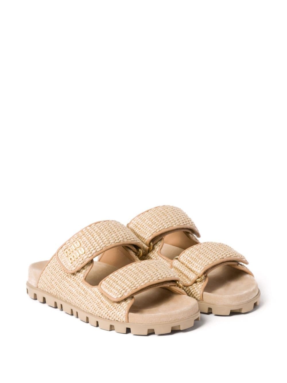 touch-strap raffia sandals - 2