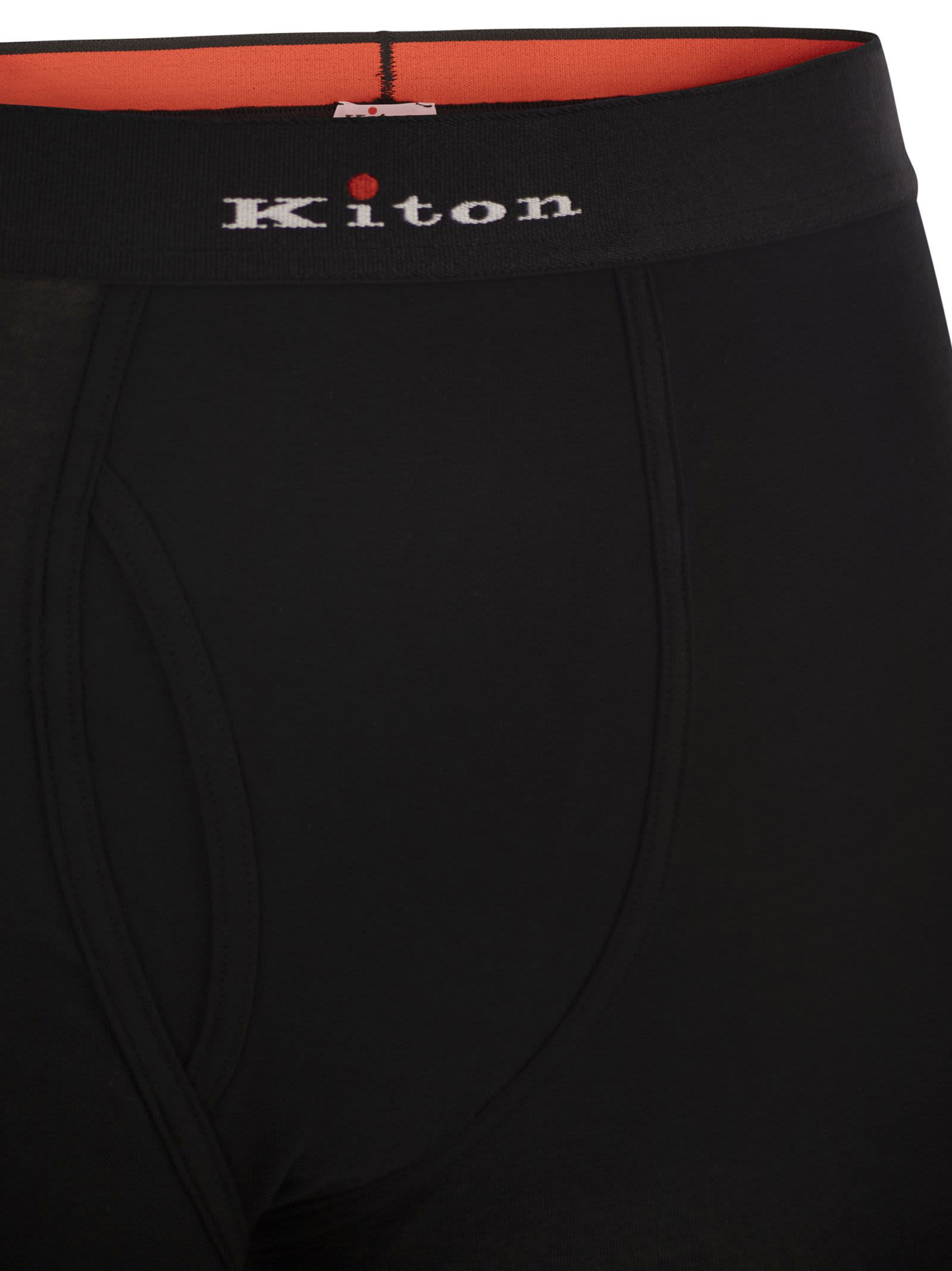 KITON - Kiton Men Stretch Cotton Boxer Shorts With Logo - 4