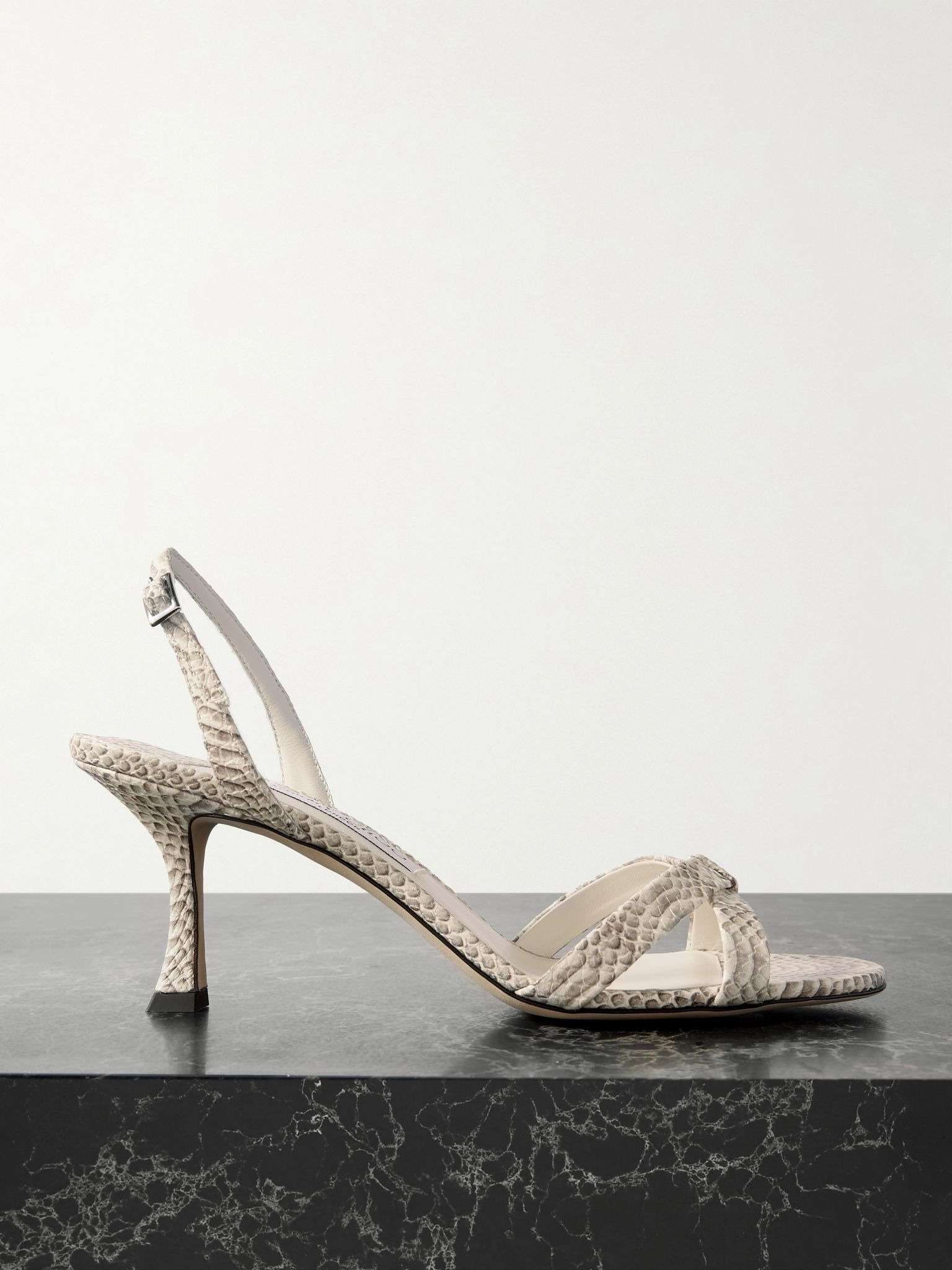 Elsy 70 snake-effect leather slingback sandals Snake print - 1