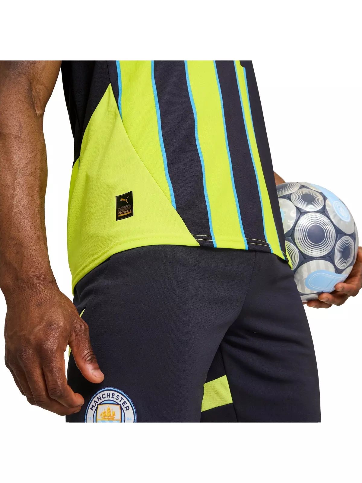 PUMA Men's Manchester City 24/25 Replica Away Soccer Jersey -Navy/Yellow - 4