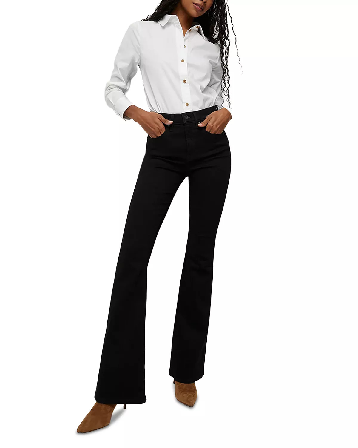 Beverly High Rise Skinny Flare Jeans in Onyx - 2
