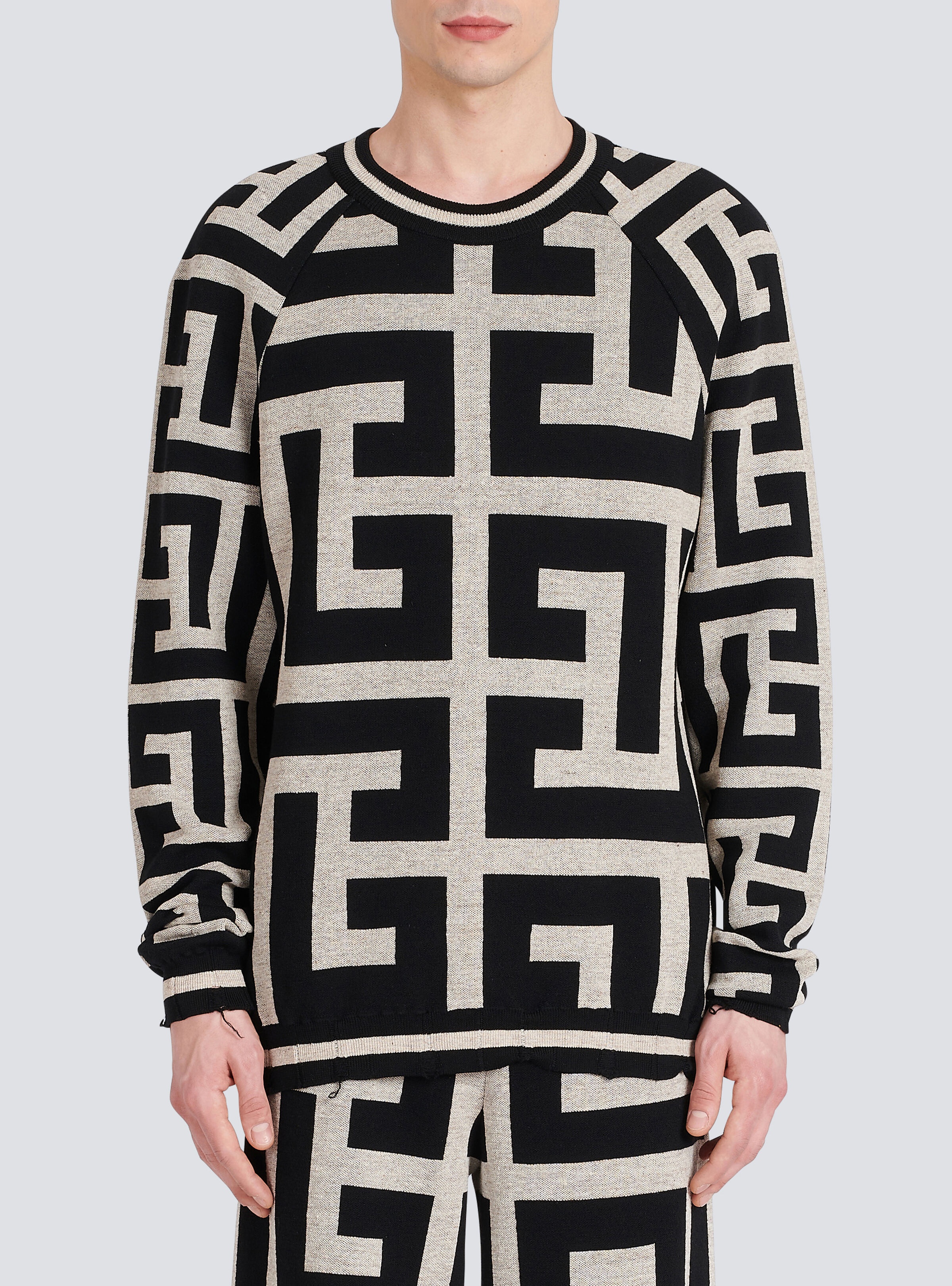 Wool sweater with maxi Balmain monogram - 6