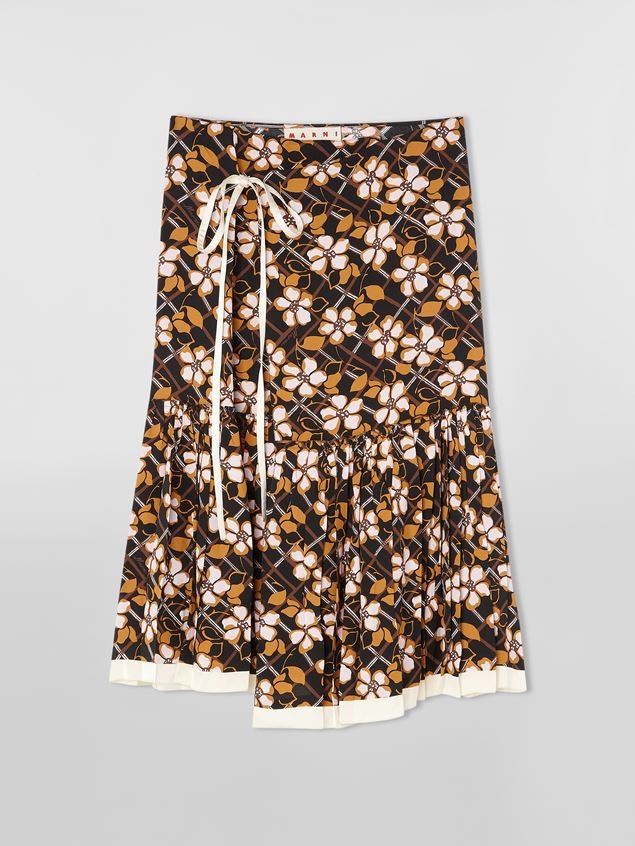 FOLK STYLE VISCOSE SABLÉ SKIRT - 1