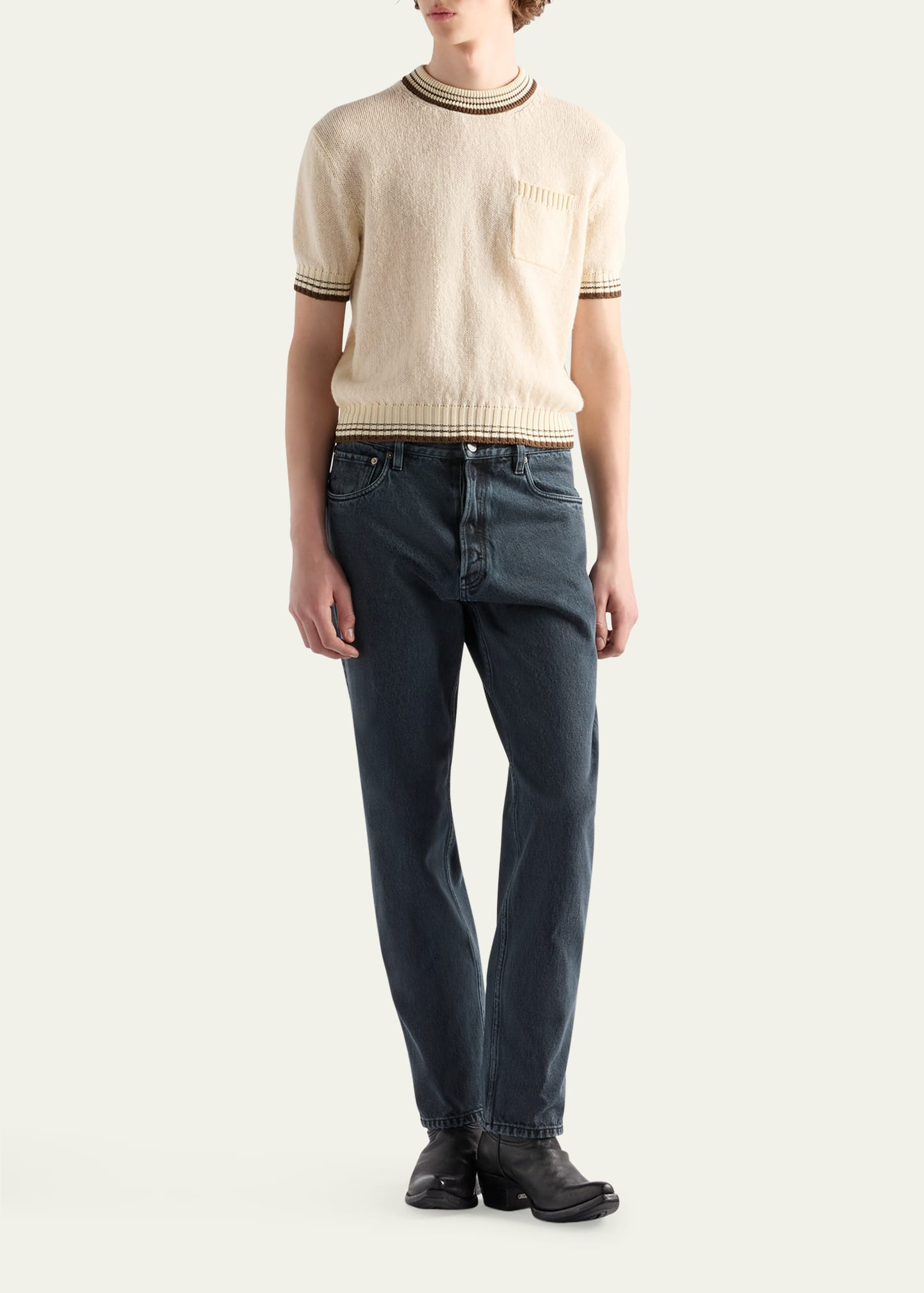 Men's Overdyed Denim Straight-Fit Jeans - 2