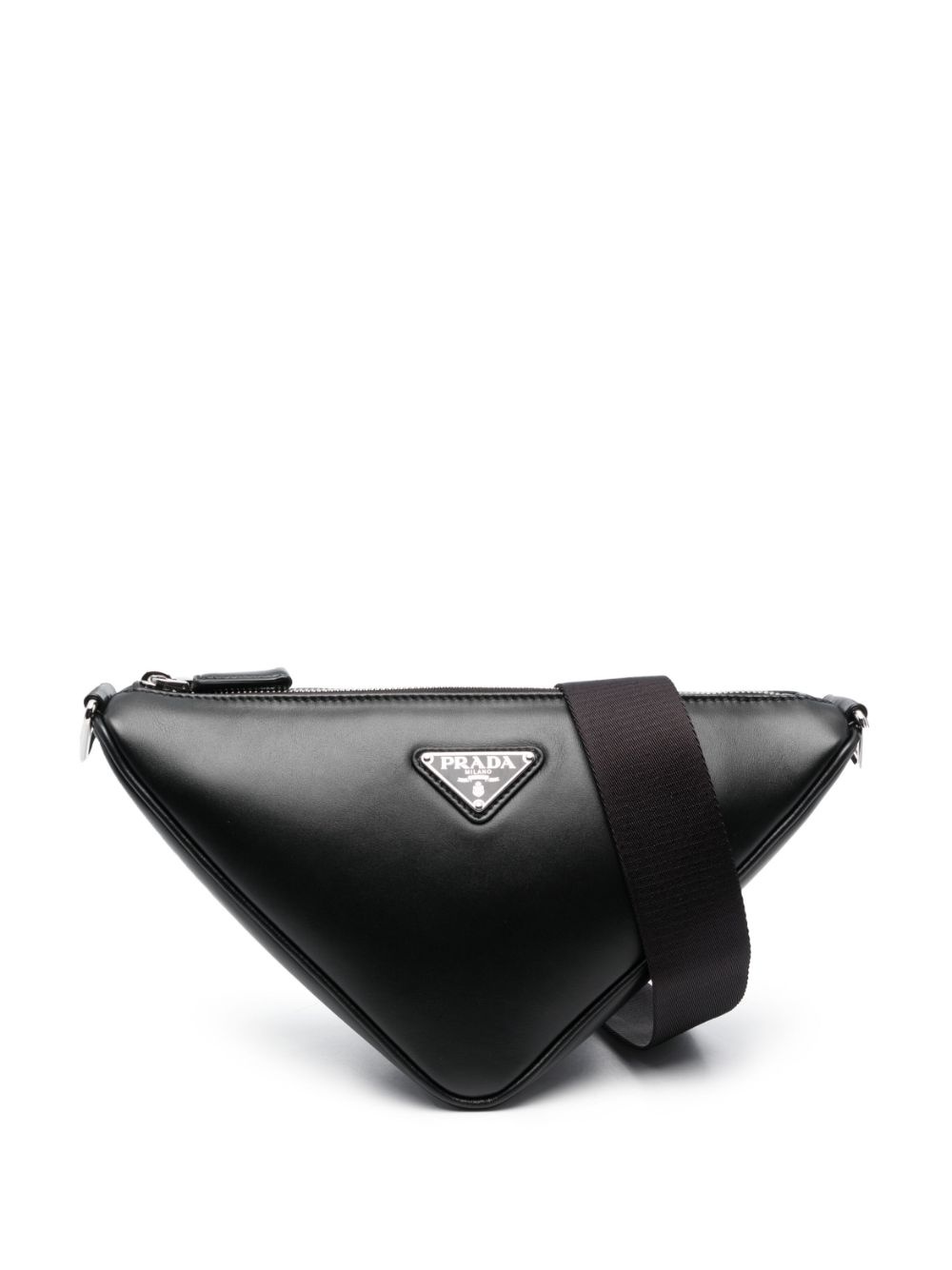 Triangle logo plaque crossbody bag - 1