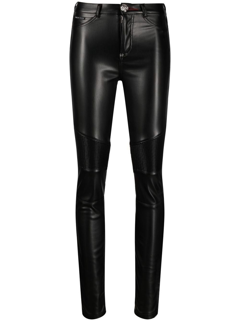 ribbed-knee high-waist leggings - 1