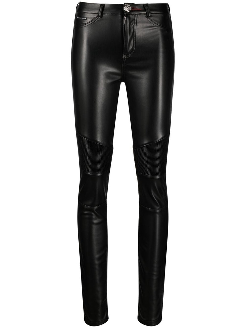 ribbed-knee high-waist leggings 1
