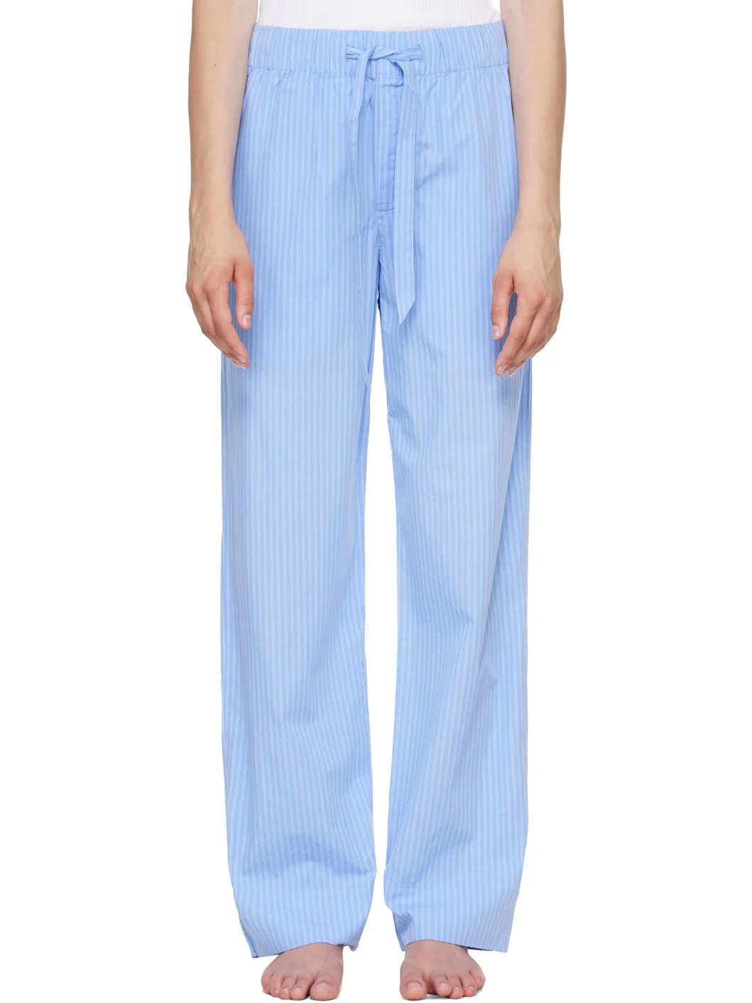 Blue Poplin Pyjama Pants - 1