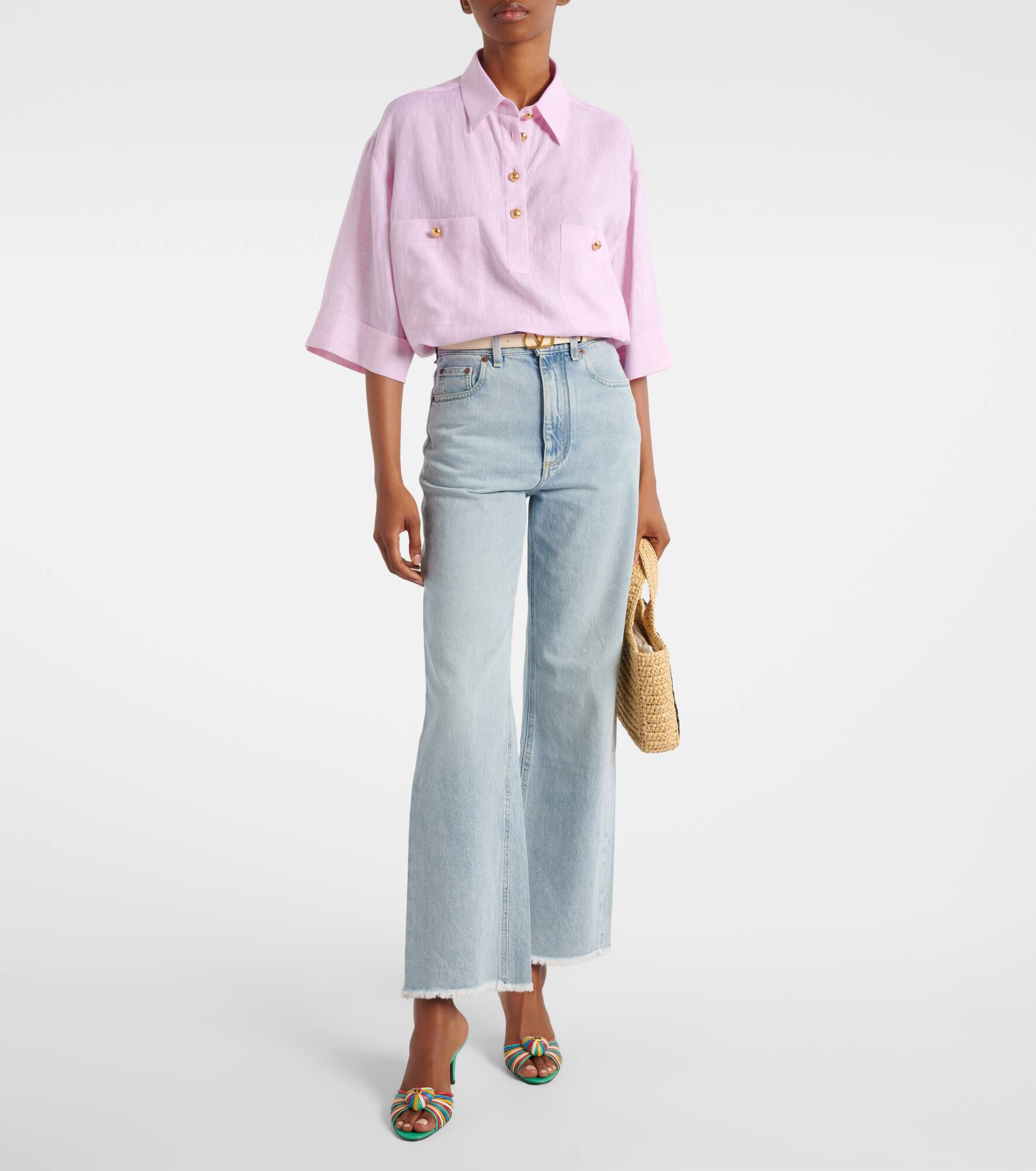Oversized linen polo shirt - 2